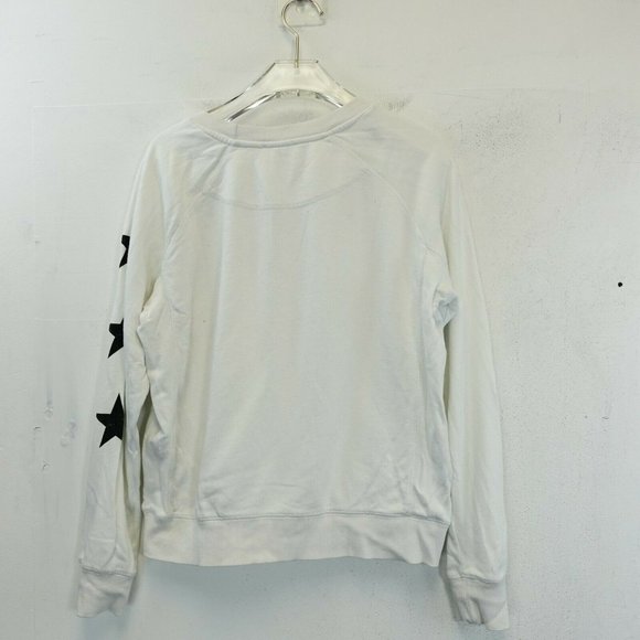 STUDIO COLLECTION Womens Cotton White Raglan Sweater XS Sweatshirt Crewneck Star - Picture 11 of 13